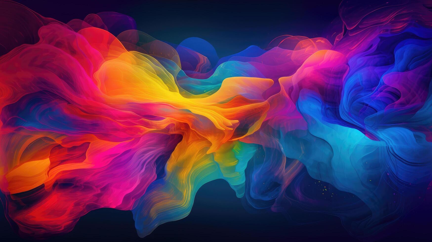 Modern background of rainbow gradients and curves with fluid, liquid motion with photo