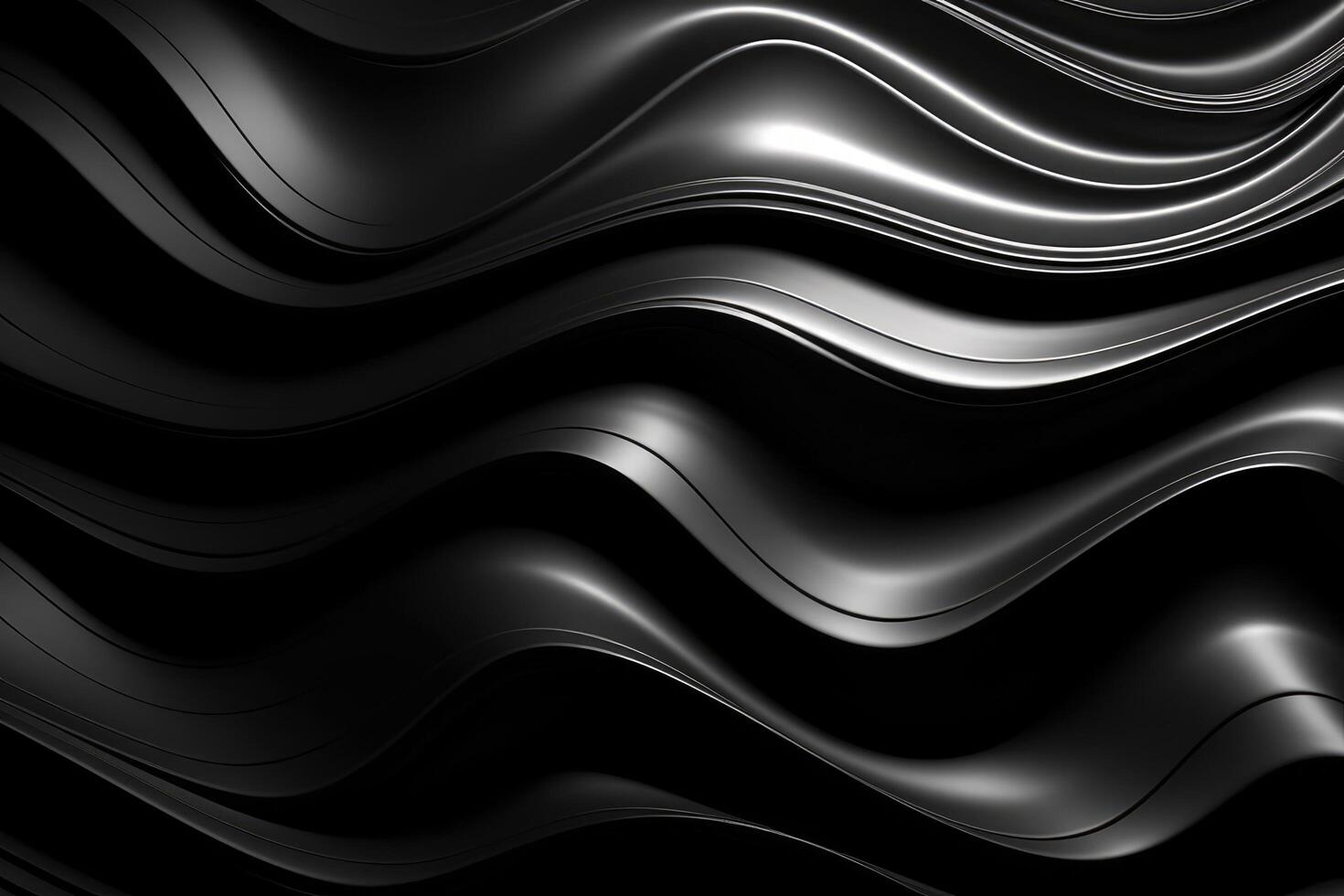 Wavy Black Textured Metallic 3D Background photo