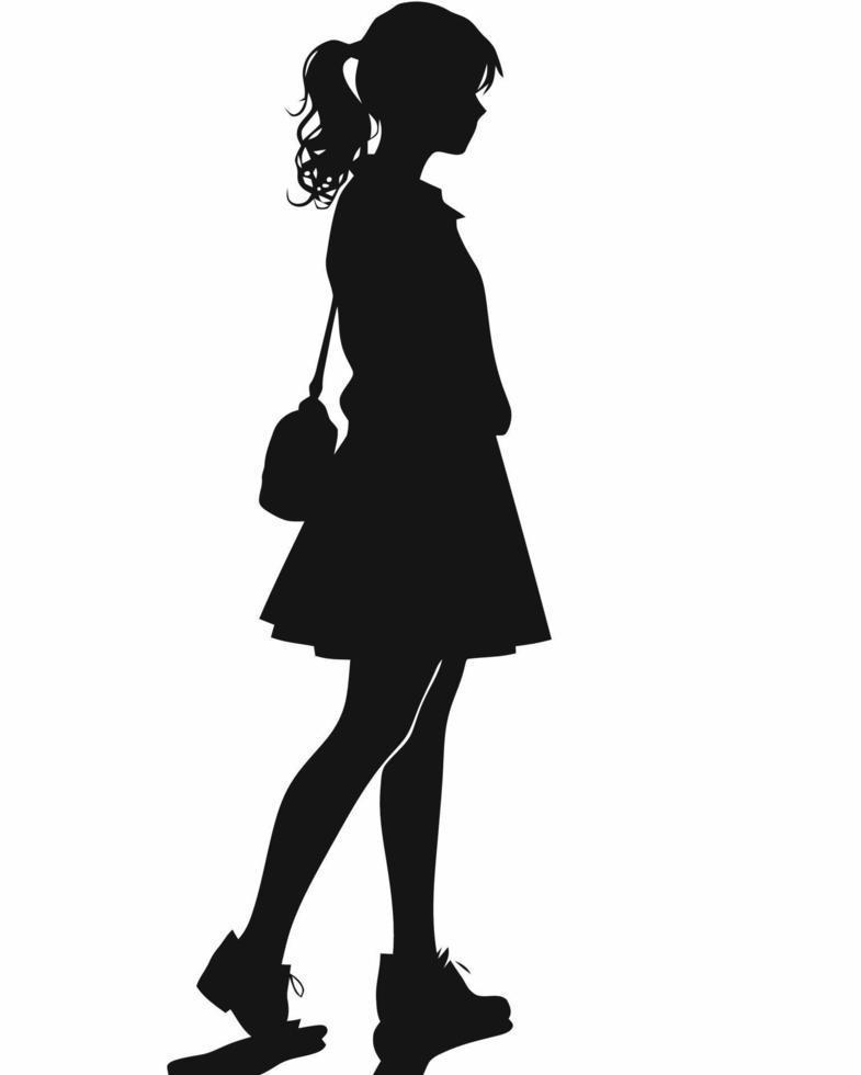 Fashionable Girl Silhouette vector