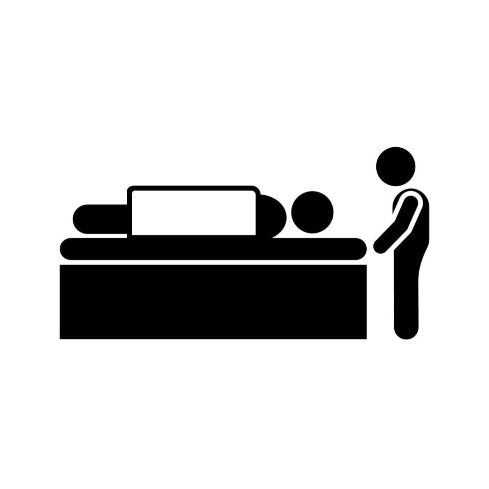 Man dead morgue vector icon