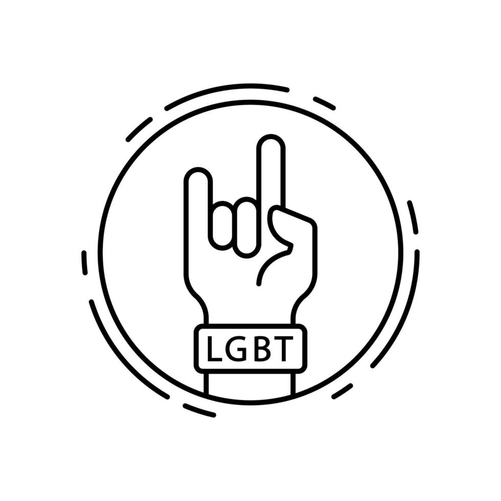 Rock, lgbt vector icon