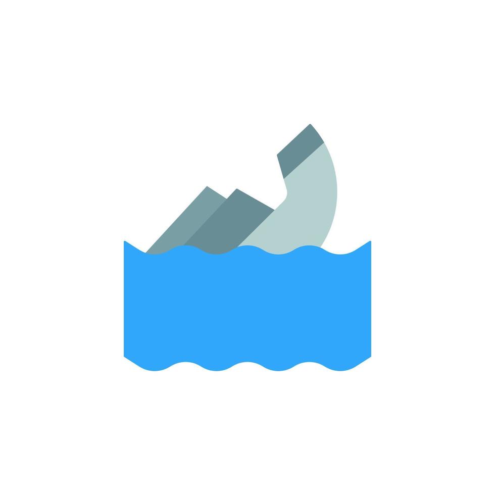 Sinking, Titanic, ocean vector icon