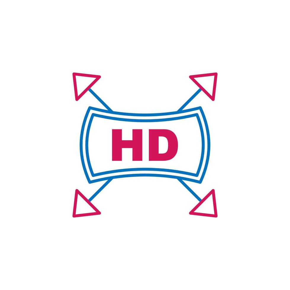 vídeo producción, hd vector icono