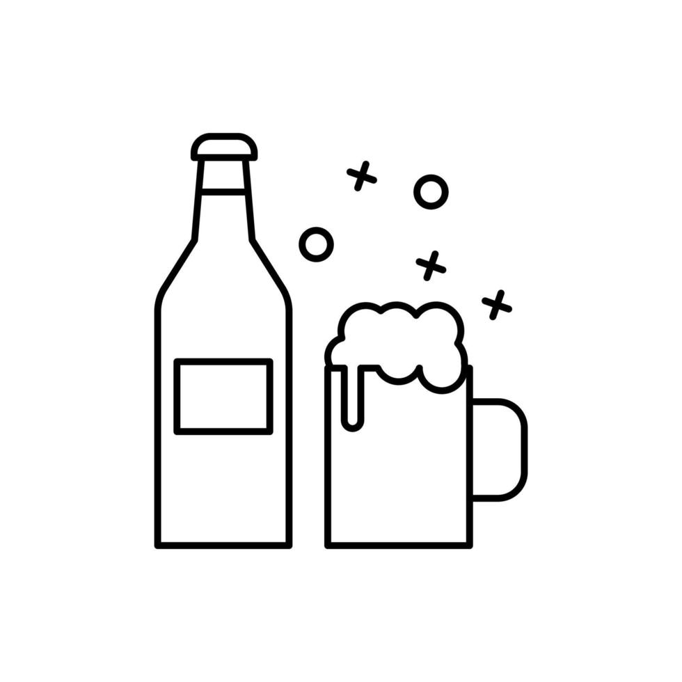 cerveza etiqueta bebida vector icono