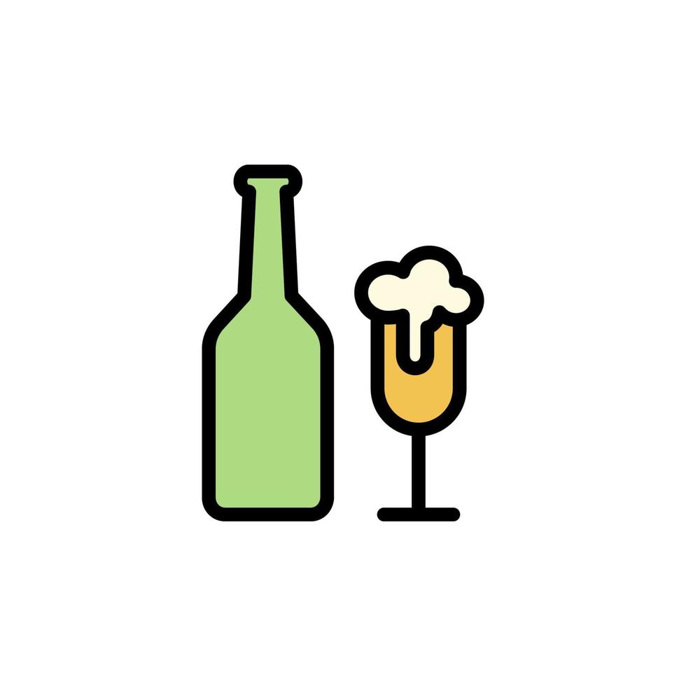 Beer bottle, goblet vector icon