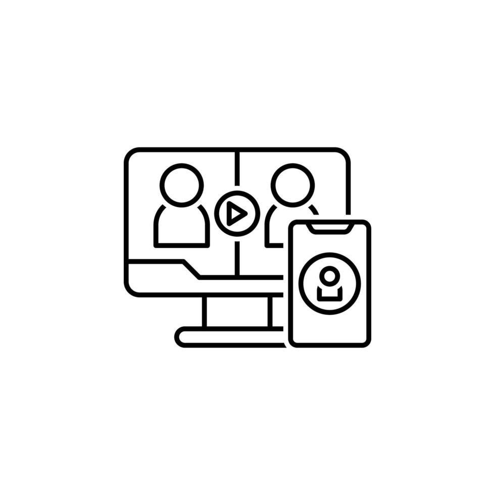 Smartphone video call vector icon