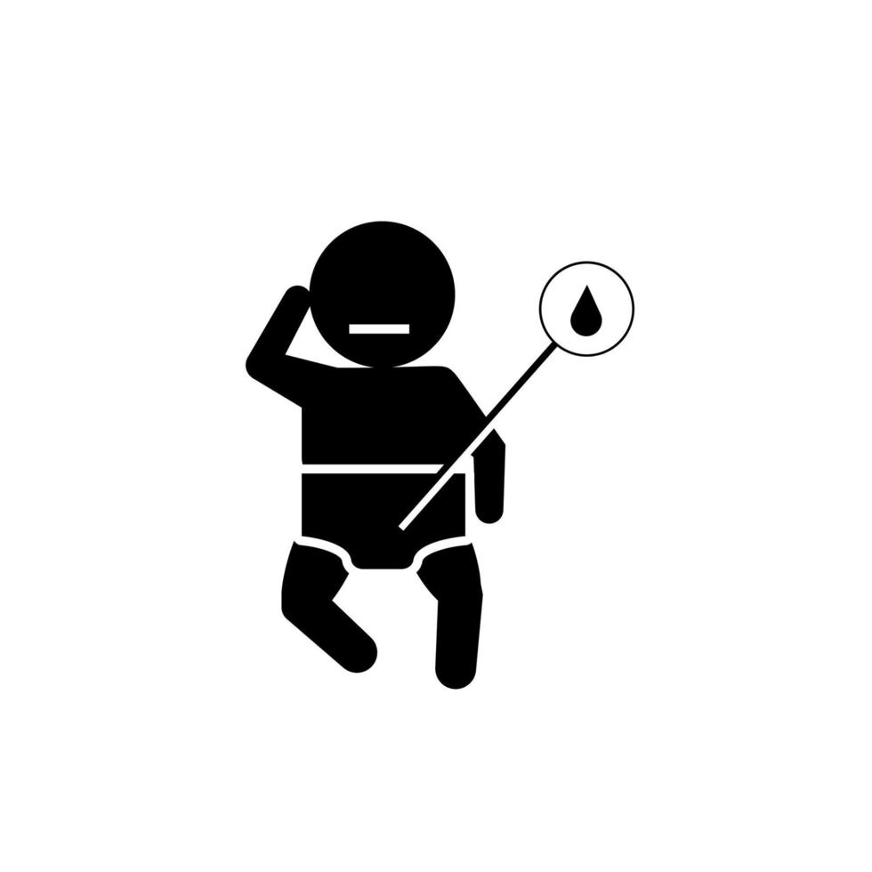 Baby, urine, diaper vector icon