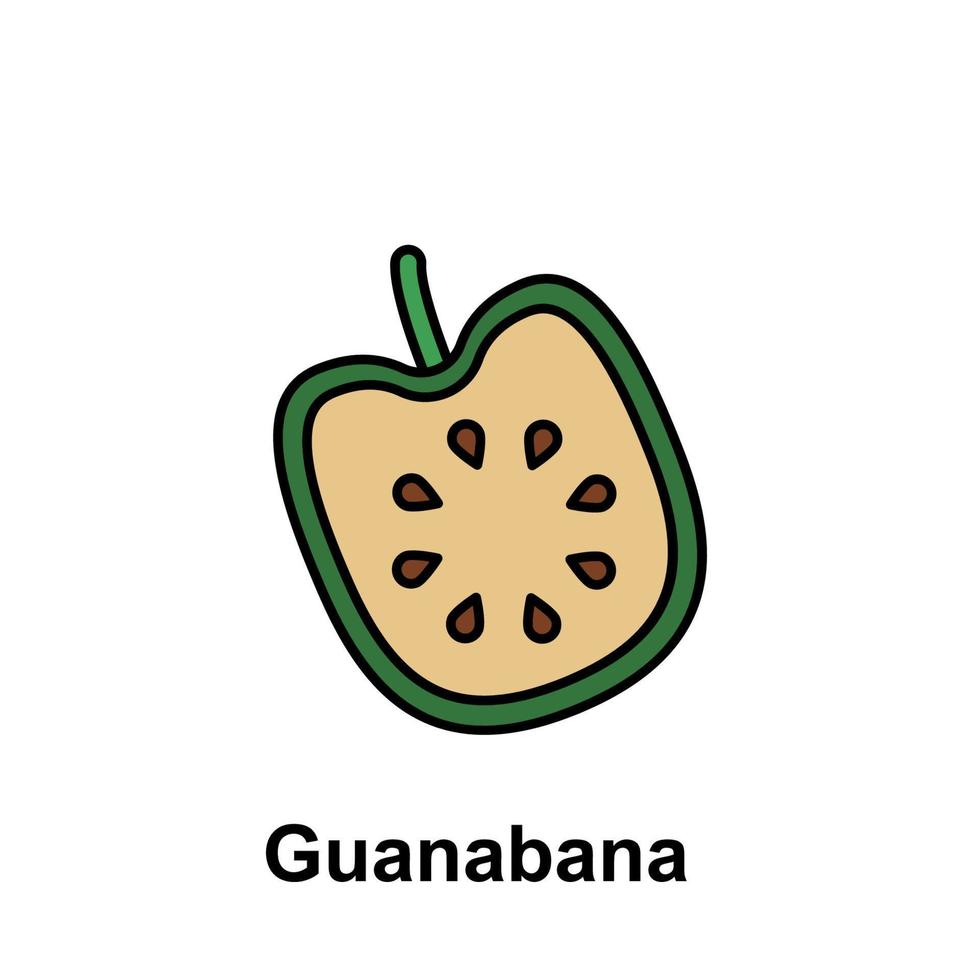 guanábana, Fruta vector icono
