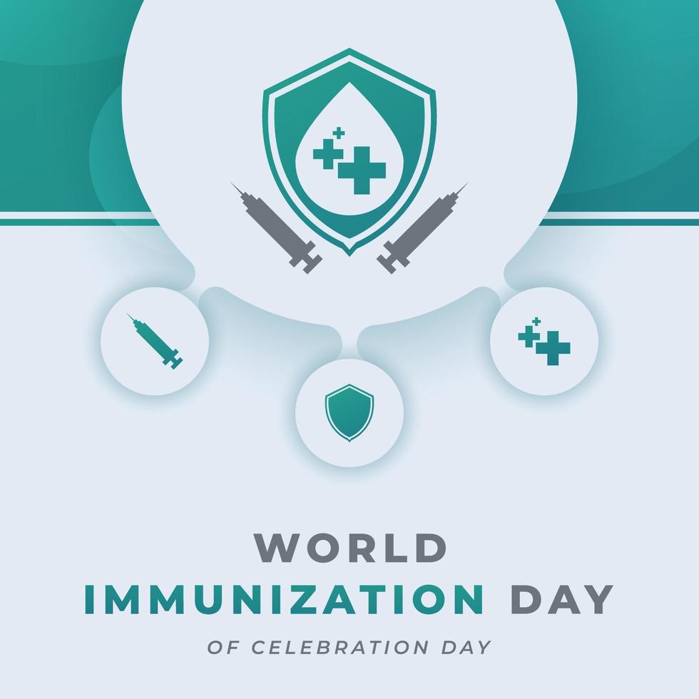 mundo inmunización día celebracion vector diseño ilustración para fondo, póster, bandera, publicidad, saludo tarjeta
