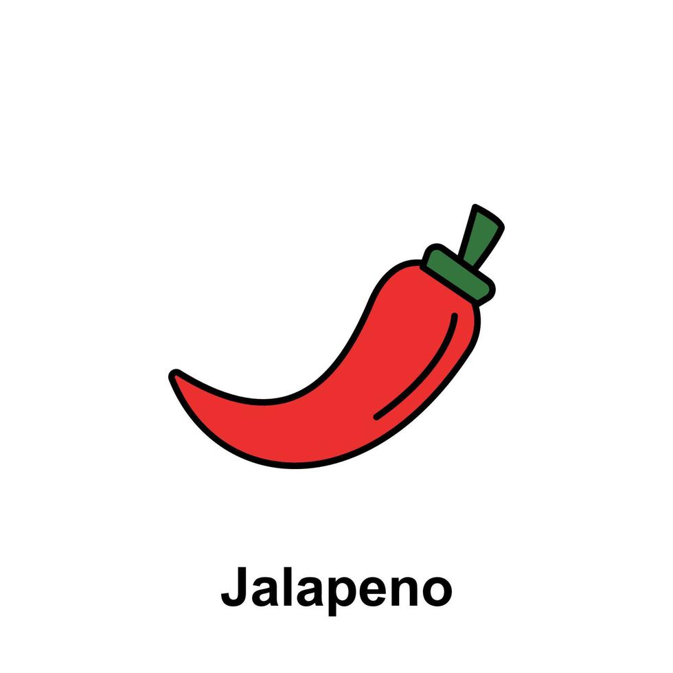 jalapeño, vegetal vector icono