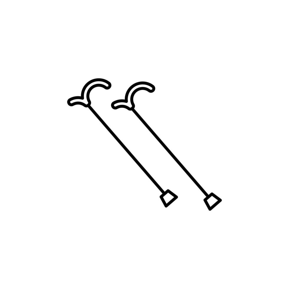 Cane crutch medical stick walking vector icon