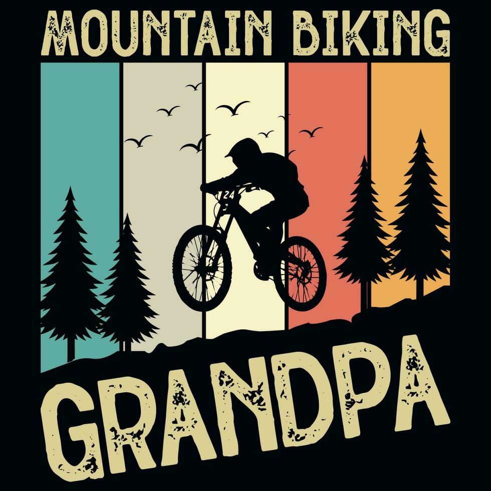 Mountain biking graphics tshirt design vector