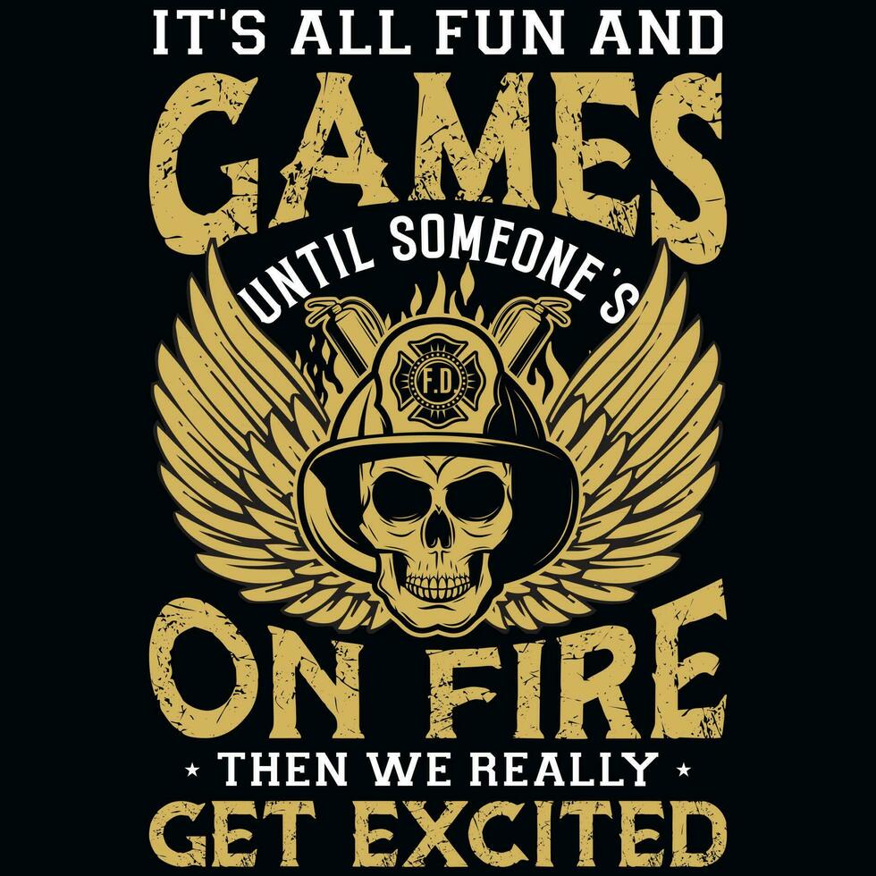 Firefighter graphics tshirt design vector