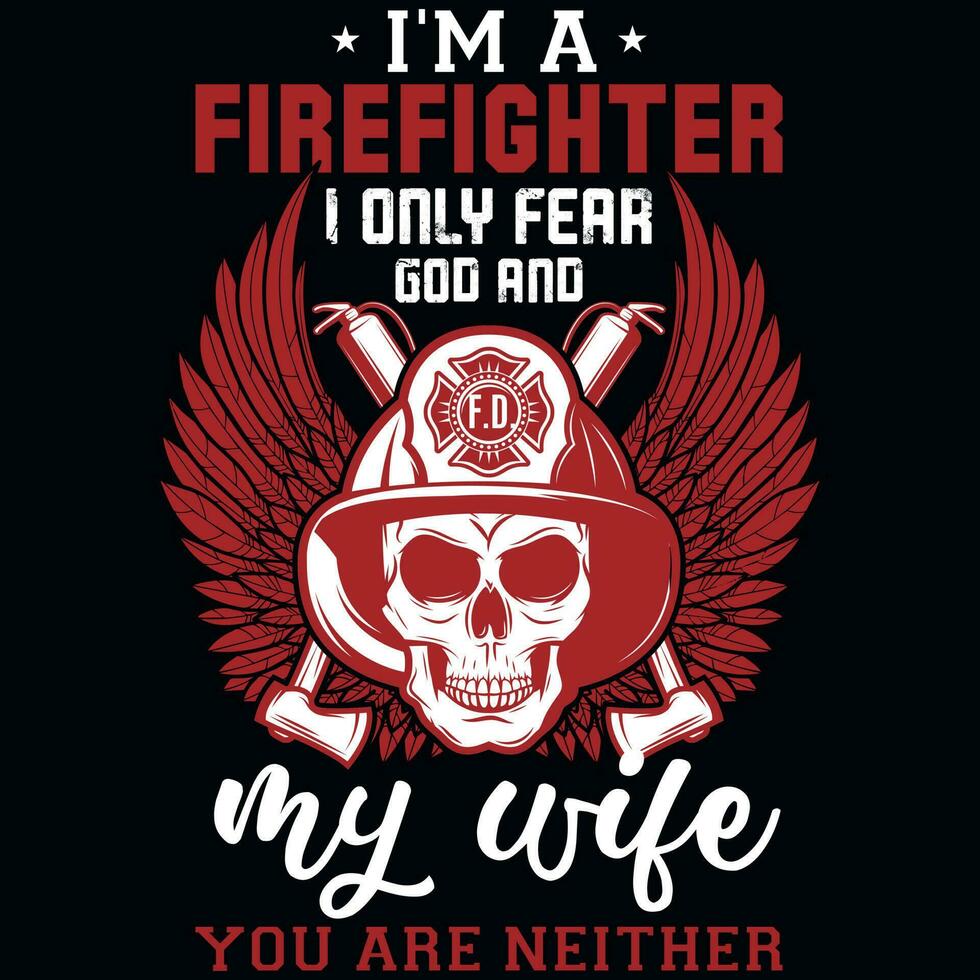 Firefighter graphics tshirt design vector