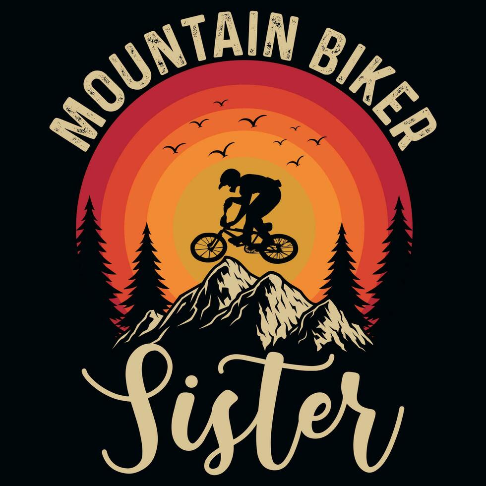 Mountain bike rider graphics tshirt design vector