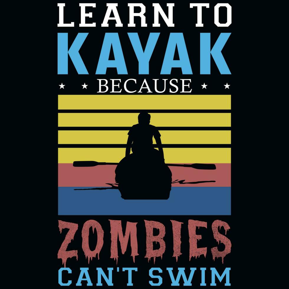 kayak gráficos camiseta diseño vector