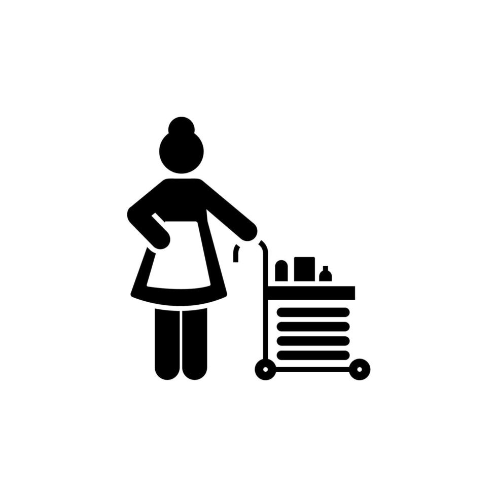 Cleaner, janitor, maid, hotel, maintenance vector icon