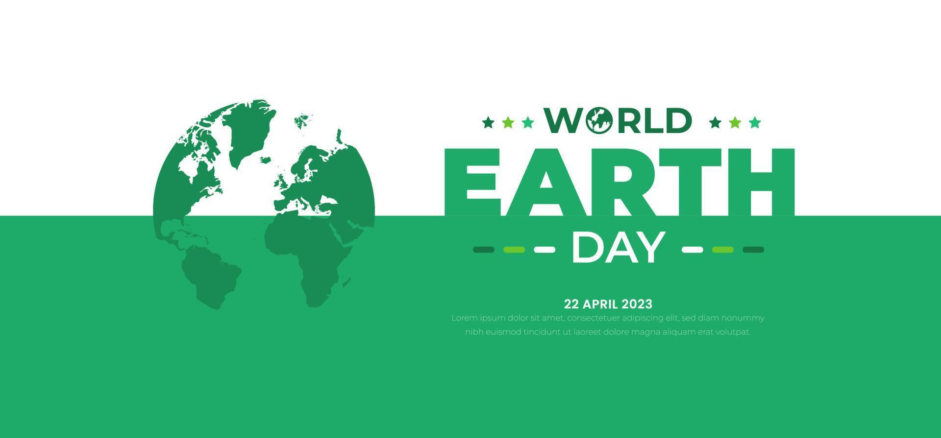 happy world earth day background or banner design template with green color. vector