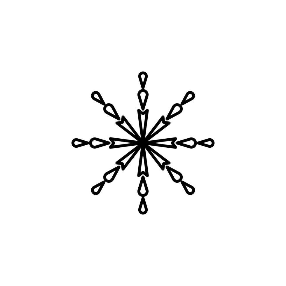 icono de vector de copo de nieve