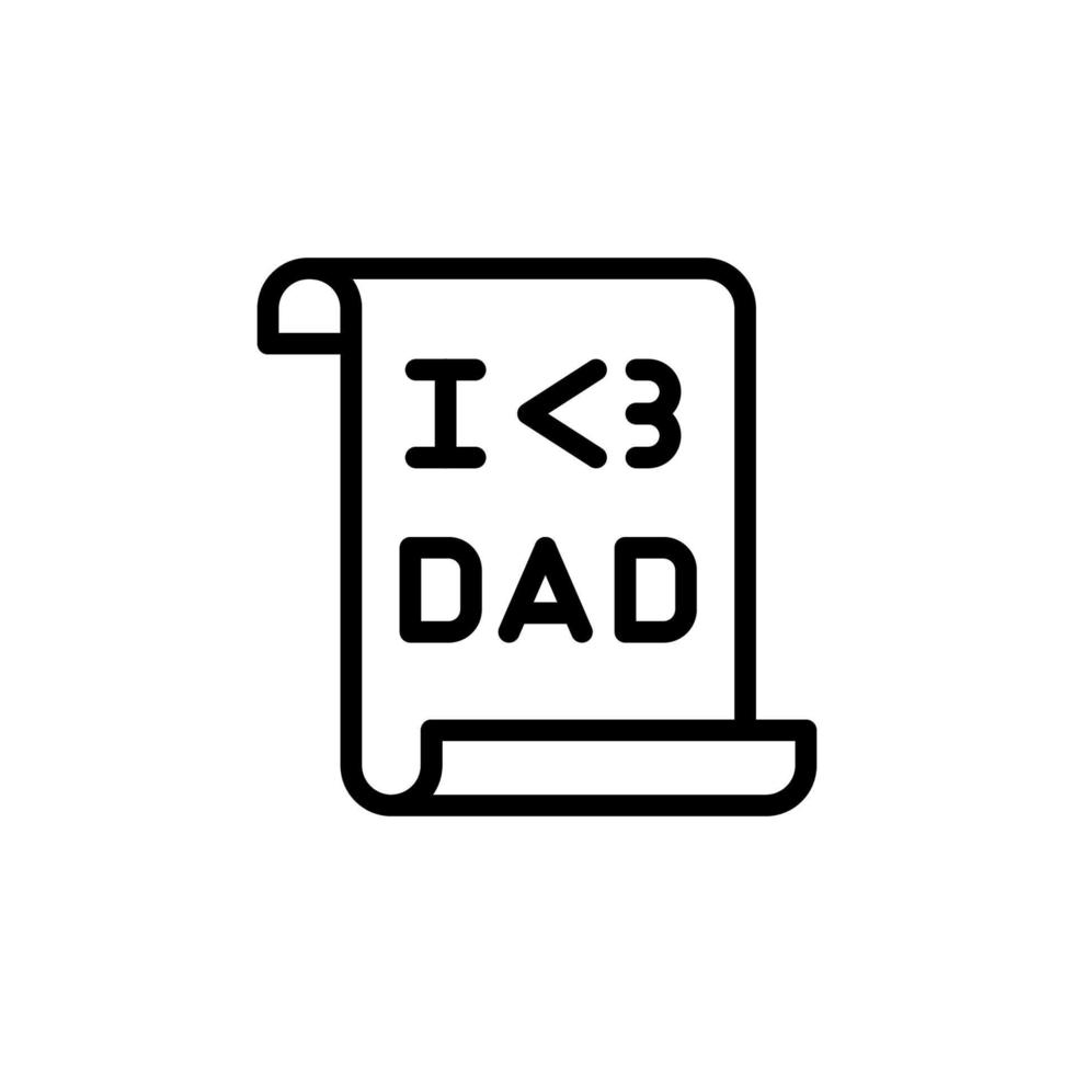 Letter, I love DAD vector icon