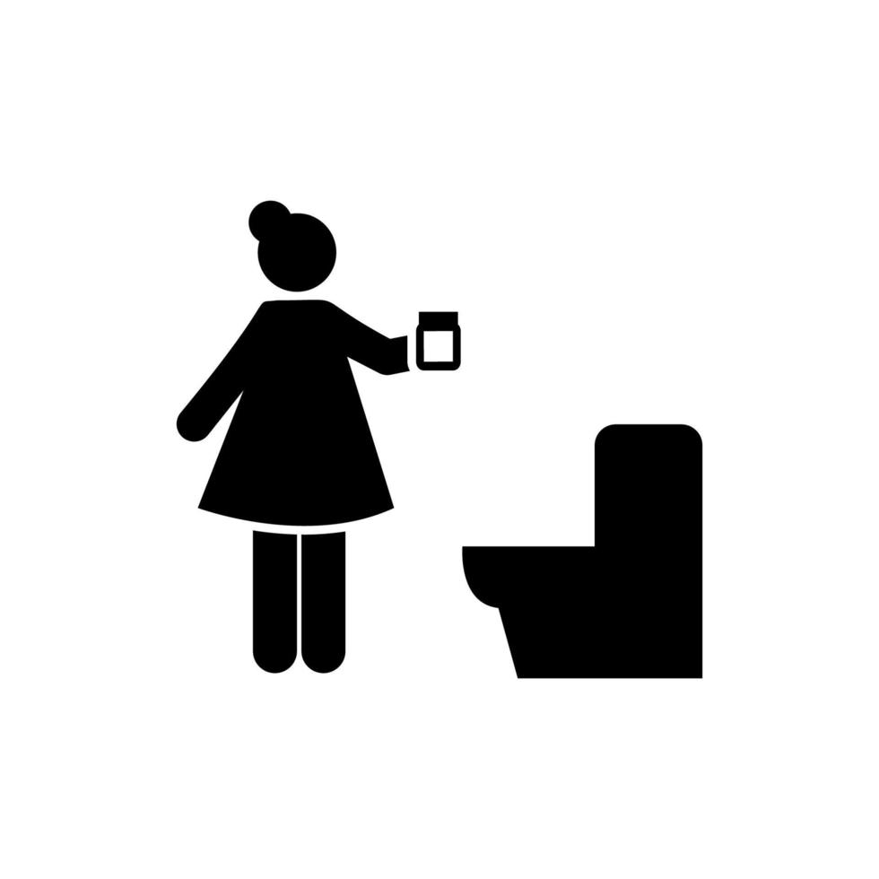 Bottle, female, test, urine vector icon