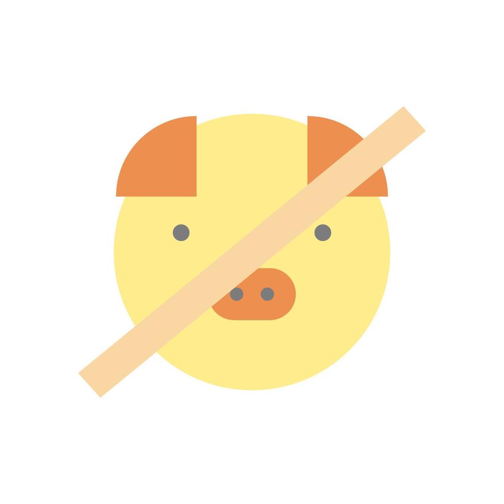 No pig haram Ramadan vector icon