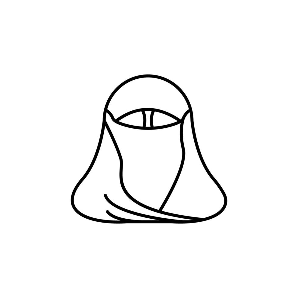 hijab mujer musulmán vector icono