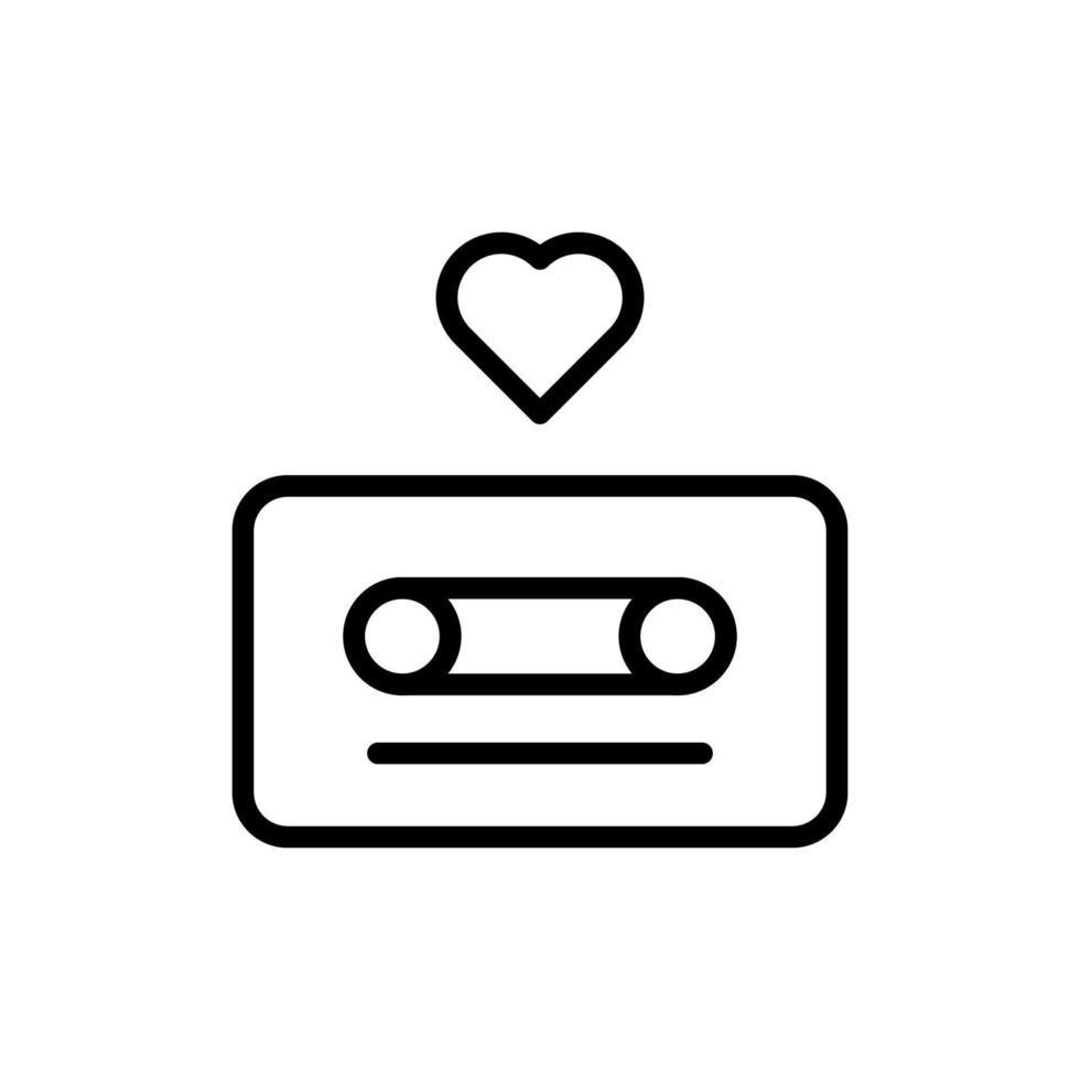 Cassette, heart vector icon