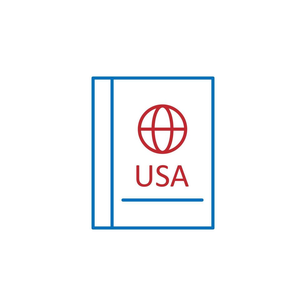 USA, PASSPORT vector icon
