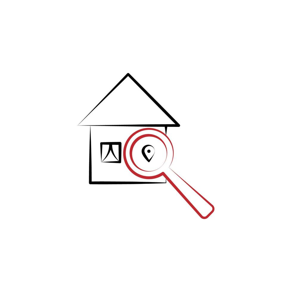 Location apartment search 2 colored line vector icon