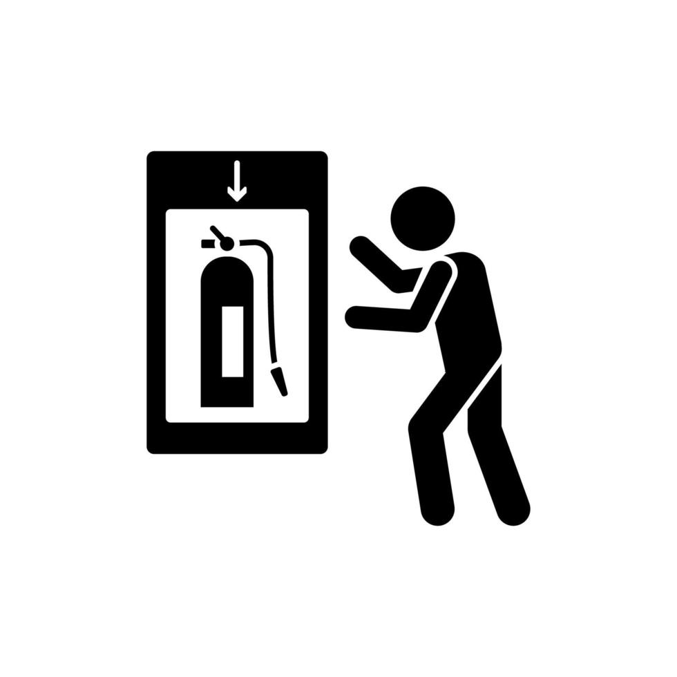 Emergency, fire, man vector icon