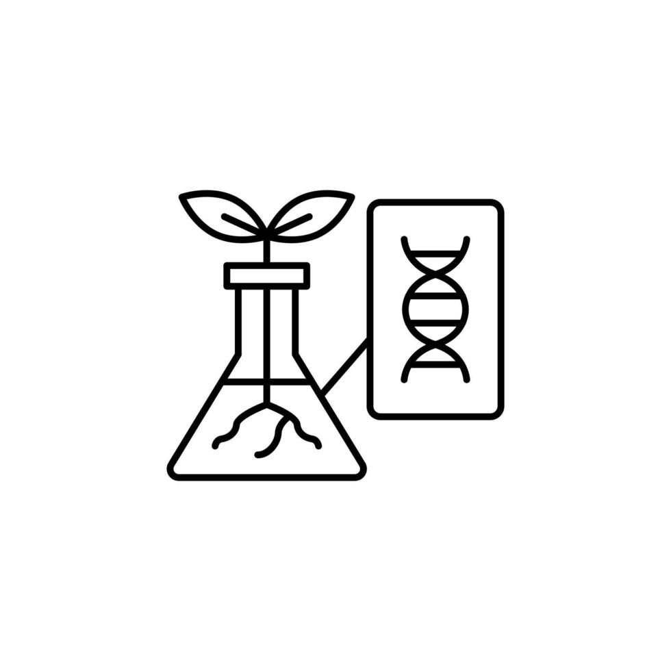 DNA, flask, plant vector icon