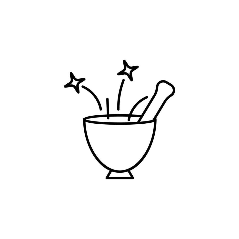 Mortar, magic vector icon