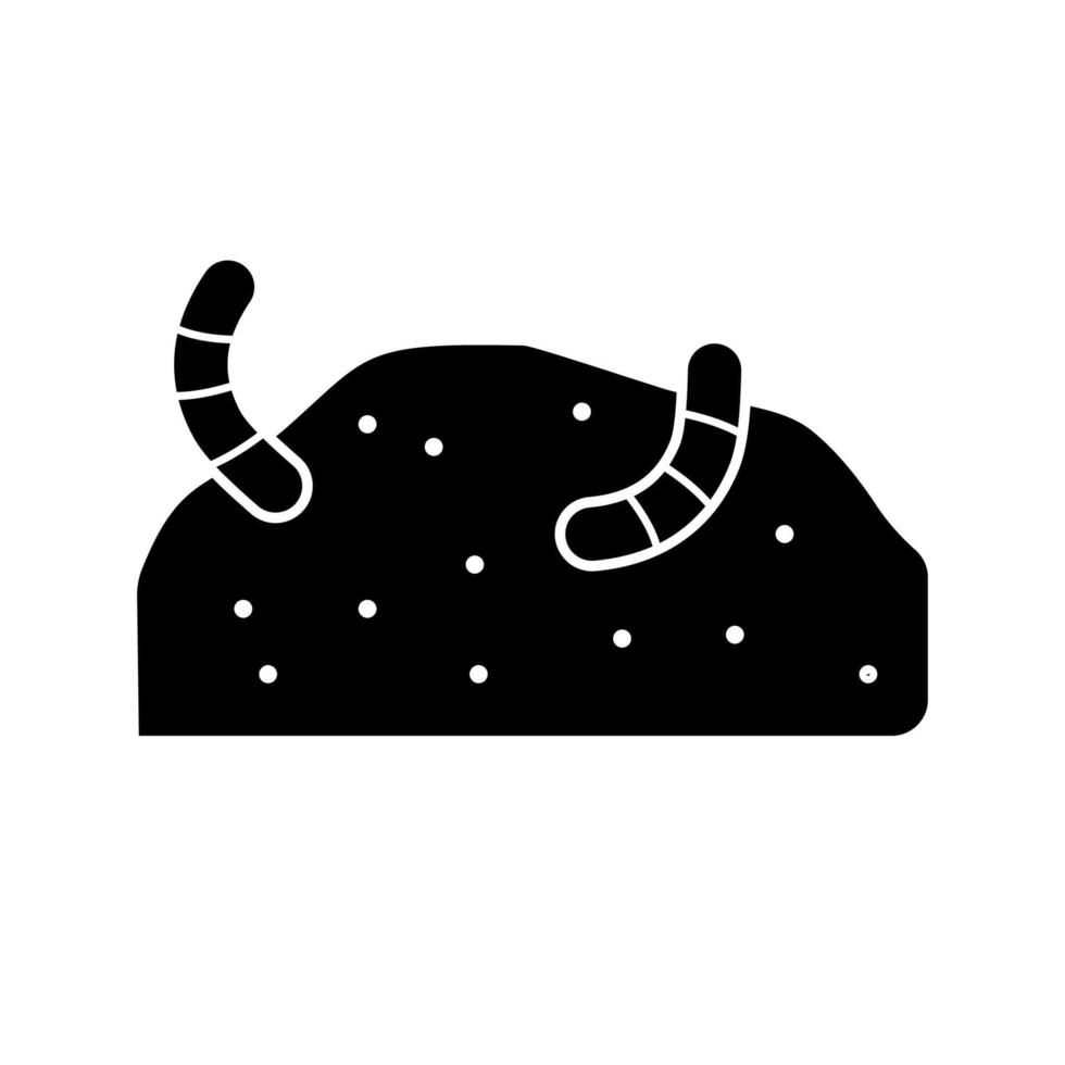 Worm soil vector icon