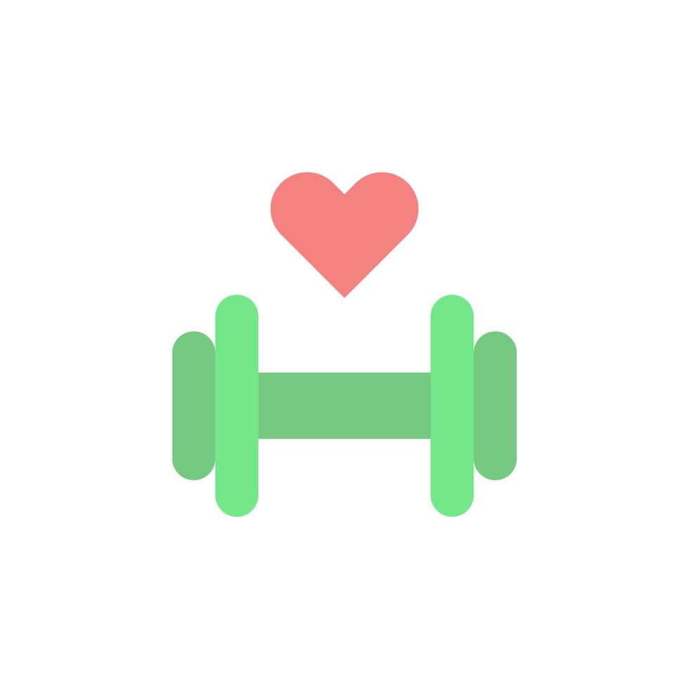 gimnasio pesa corazón vector icono