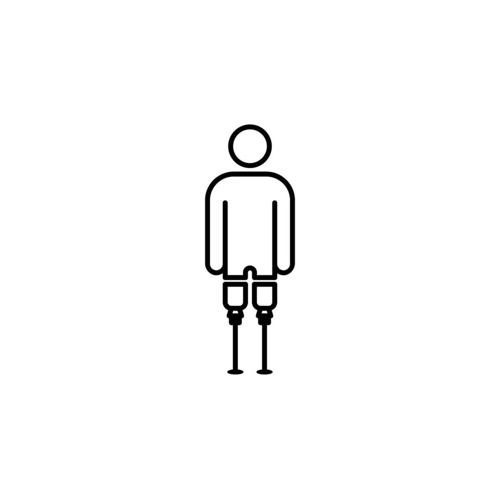 man with leg prosthesis vector icon