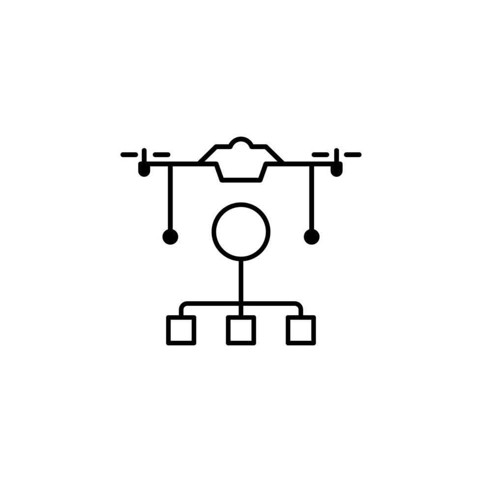 control of drones field outline vector icon