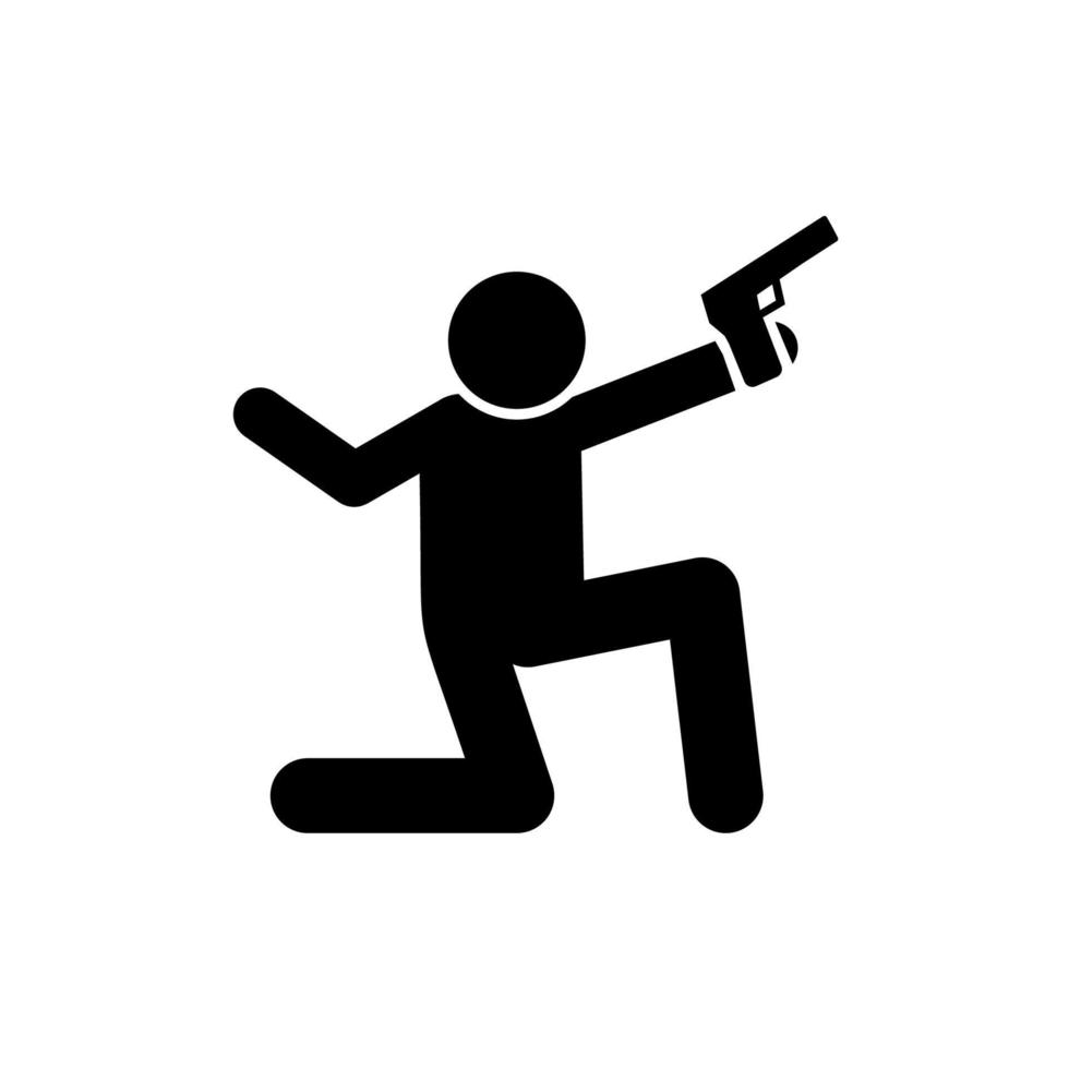 contento hombre pistola vector icono