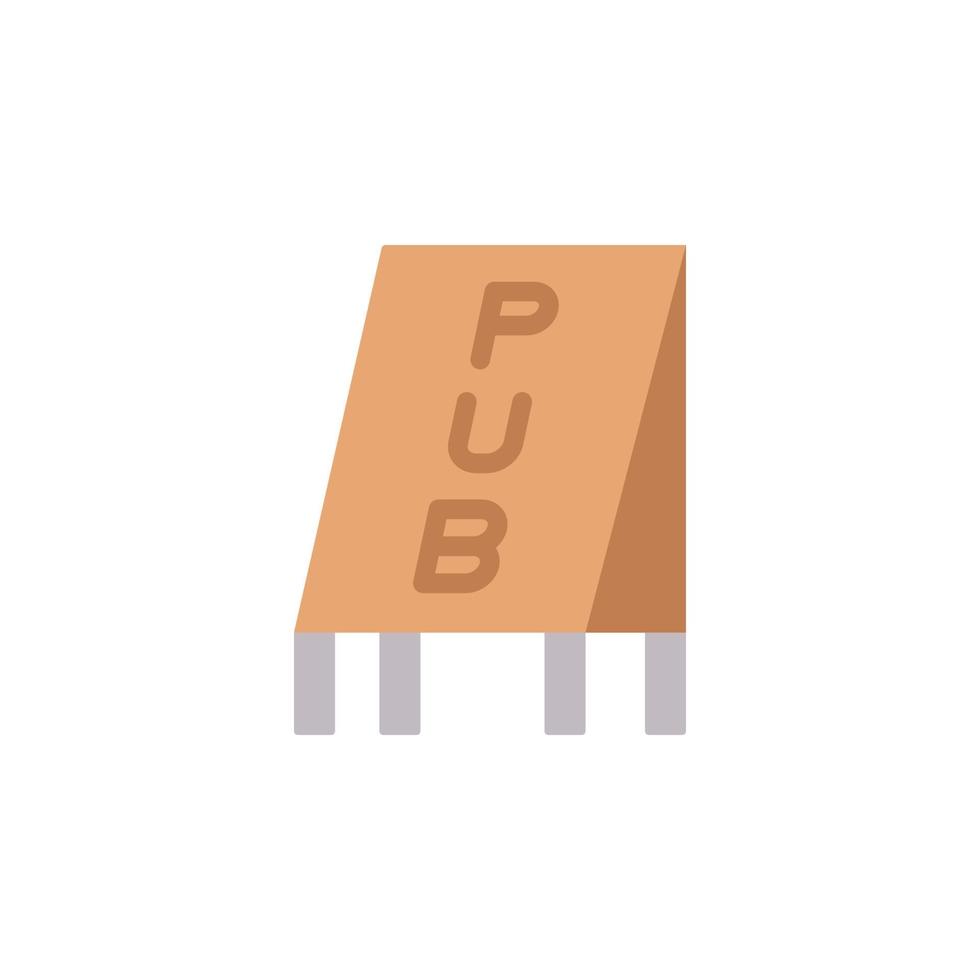 Pub, outdoor board vector icon