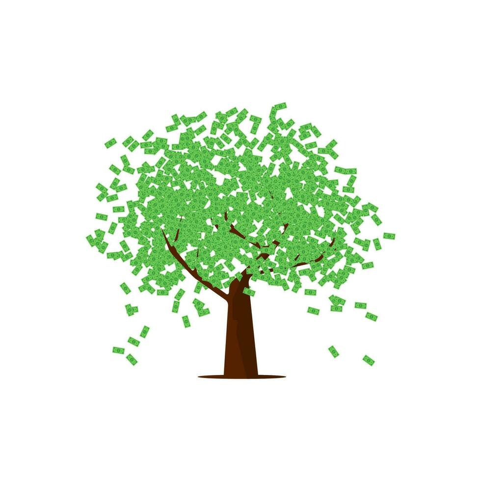 illustration vector of tree of money