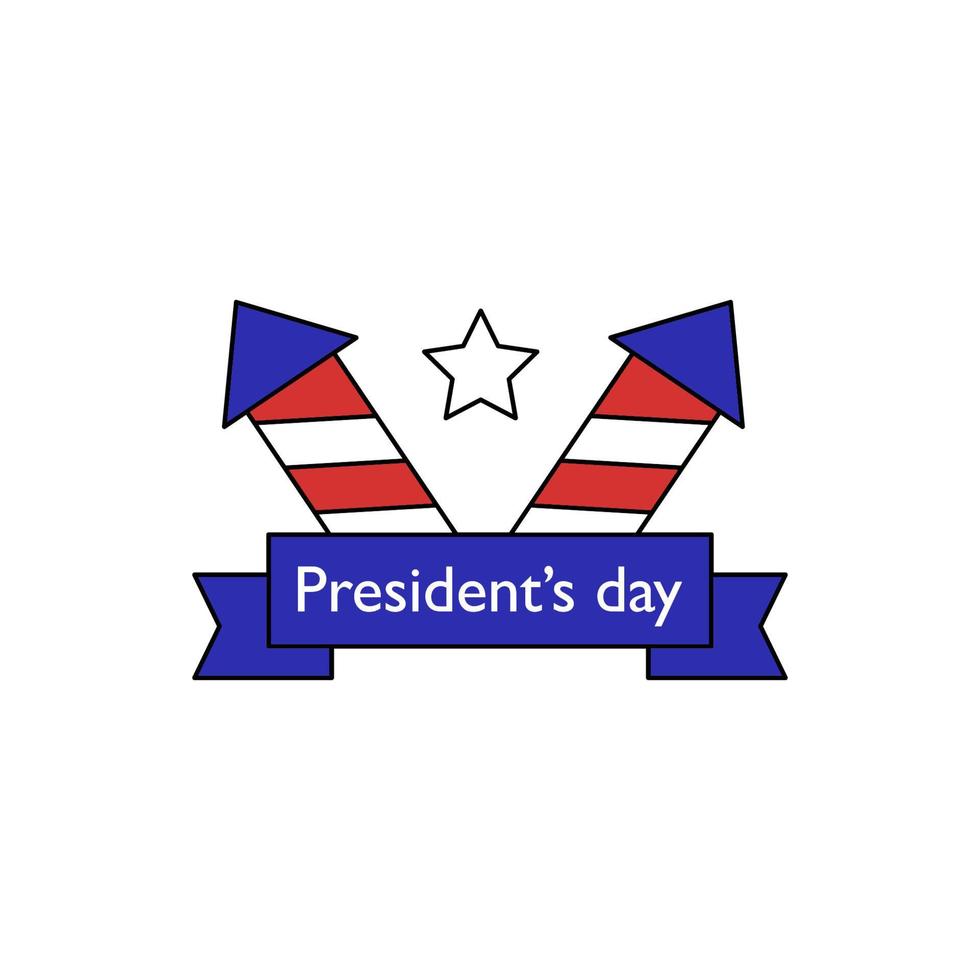 President day firework vector icon