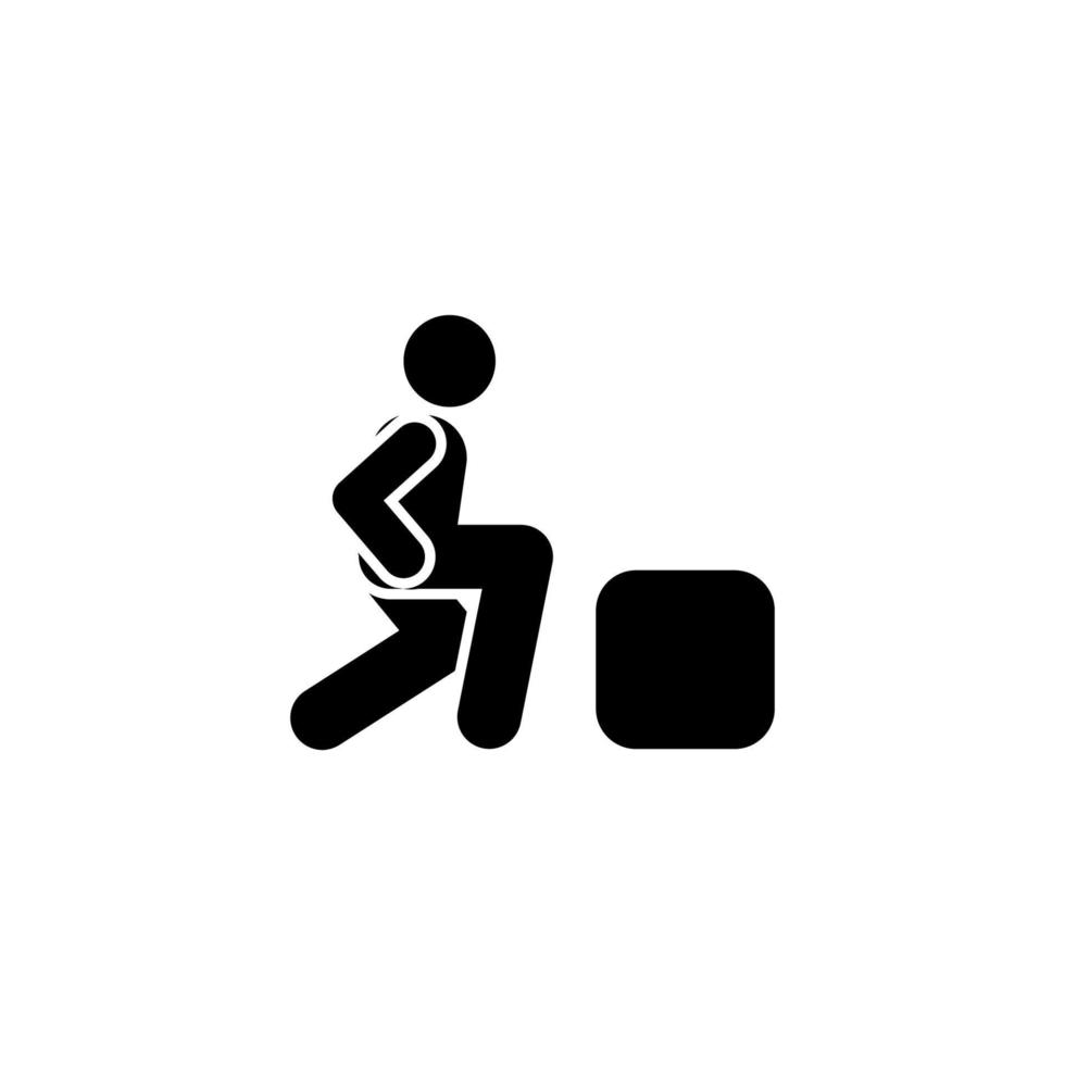 Man beat get up gym with arrow pictogram vector icon