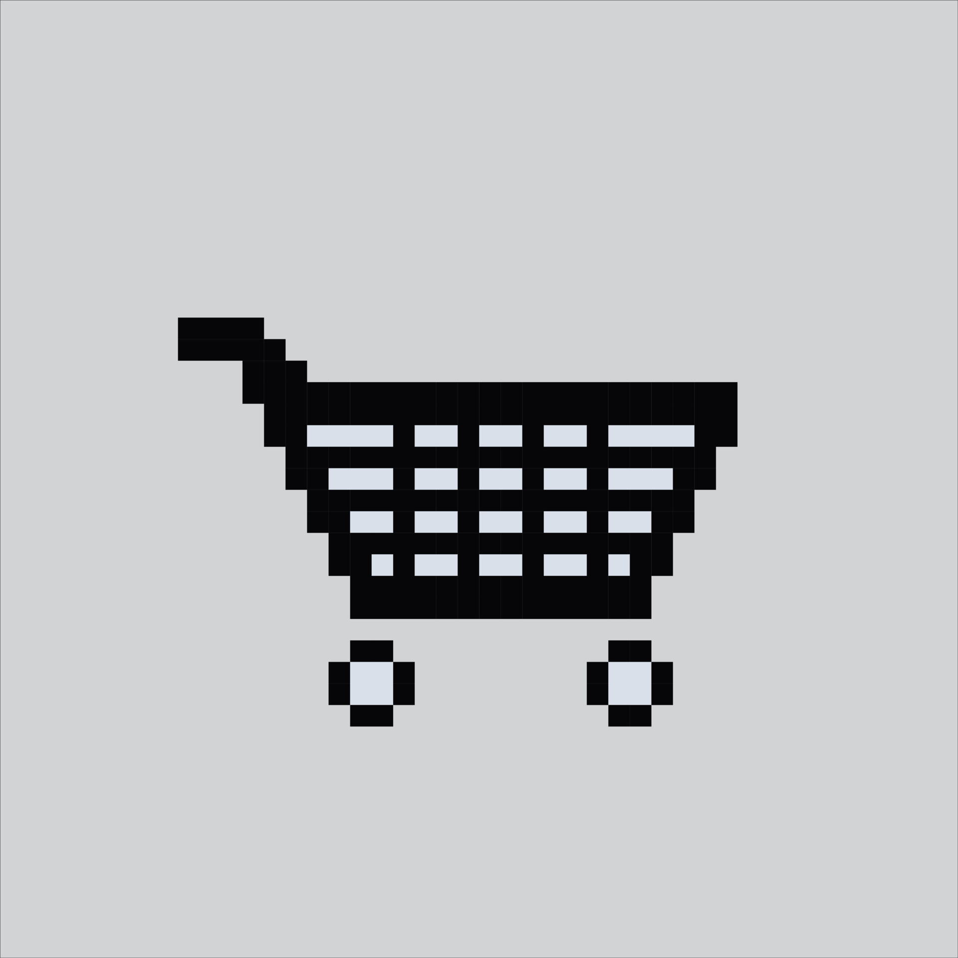 Pixel art illustration cart market. Pixelated cart. cart shop basket