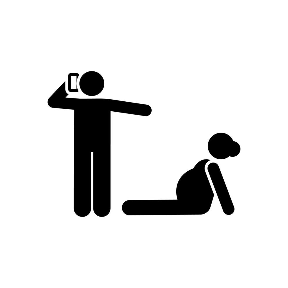 Dad, phone, woman, pregnant vector icon