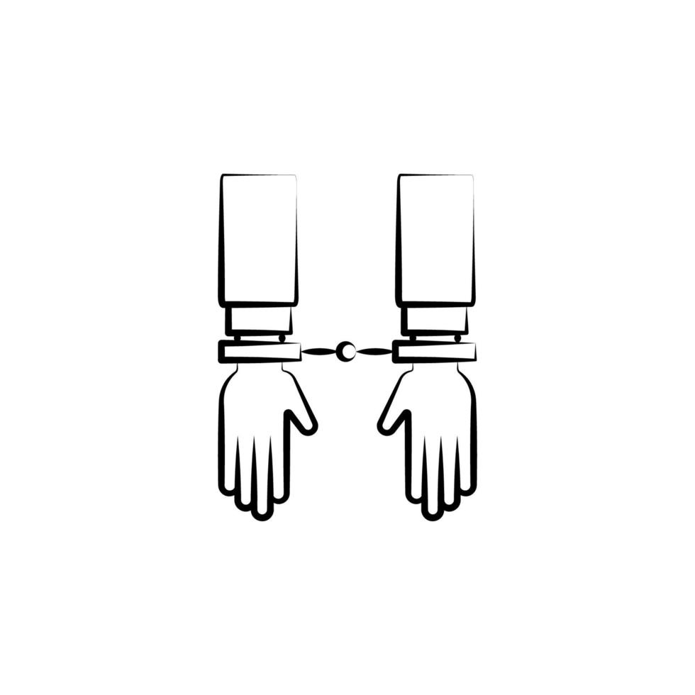 detention, handcuffs, gang, criminal vector icon