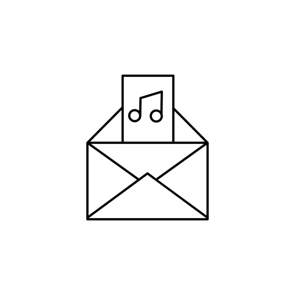 correo electrónico, sobre, música vector icono