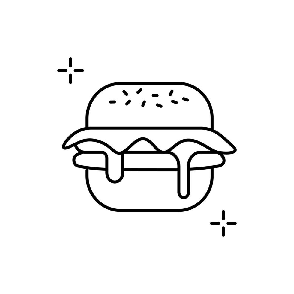 Hamburger, fast food, addictions vector icon