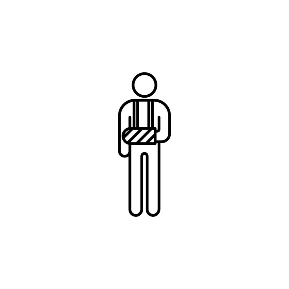 a man with a broken arm vector icon