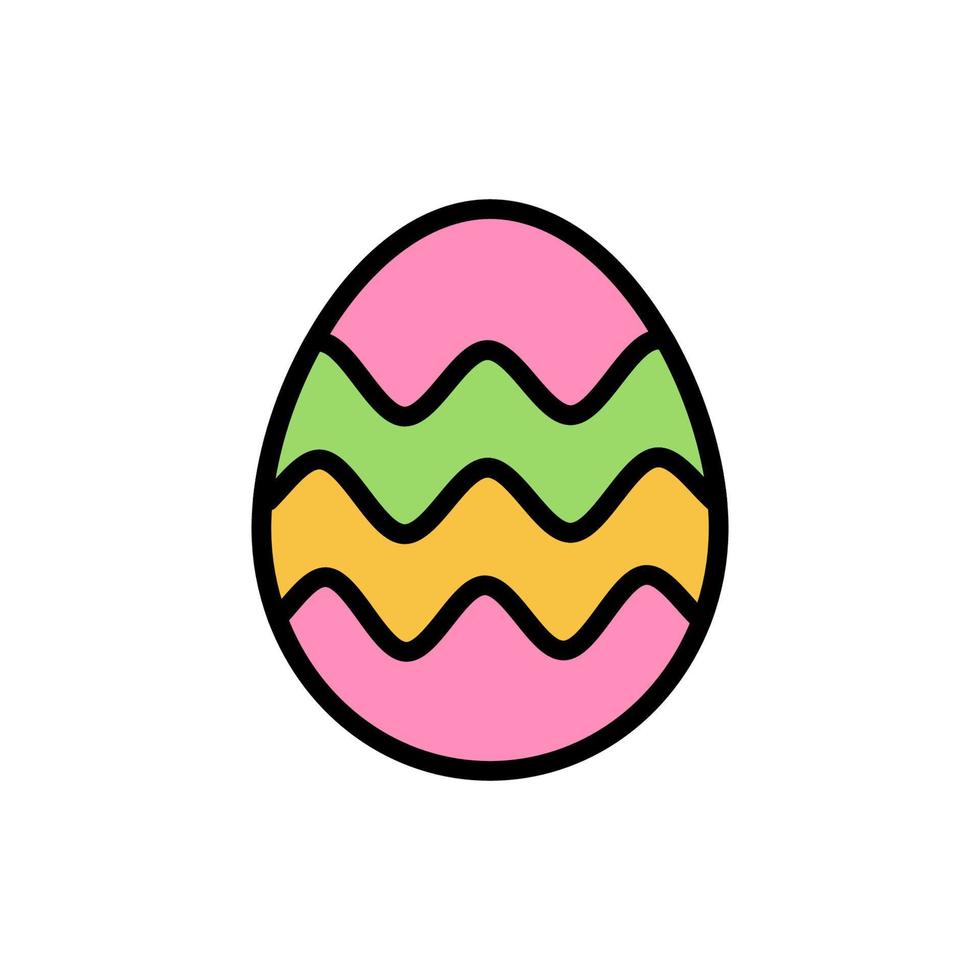 Egg Easter outline color vector icon