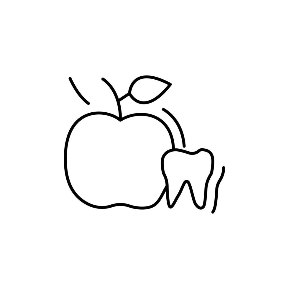 dental cuidado manzana vector icono